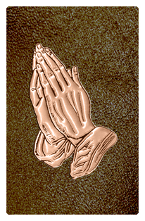DF35T 516 BZ SH BR Bronze Praying Hands Shimmer Brown Background
